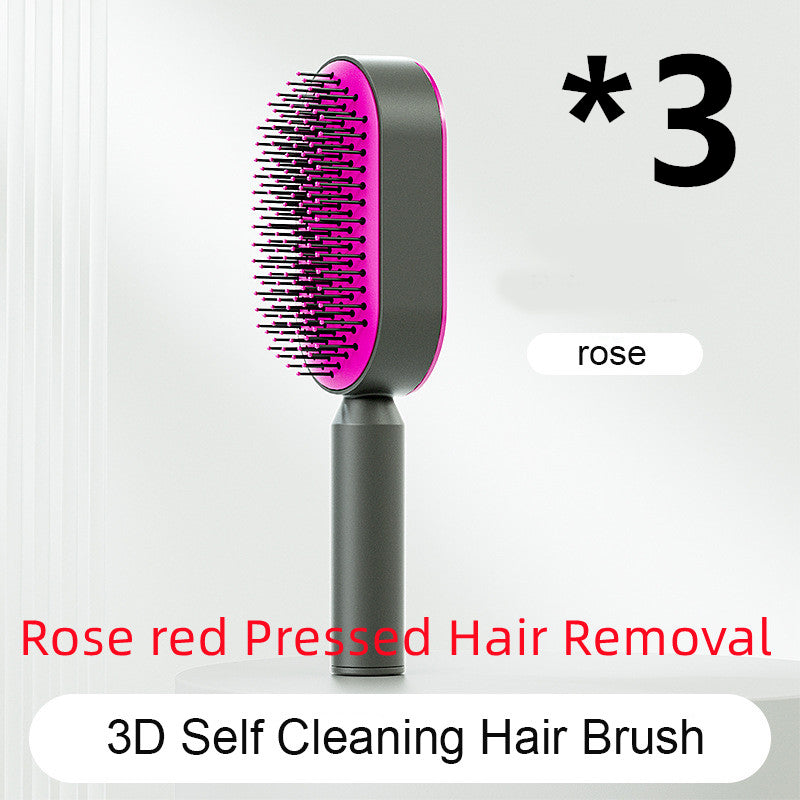 Self Cleaning Hair Brush with Massage Scalp Comb Anti-Static effect Hairbrush