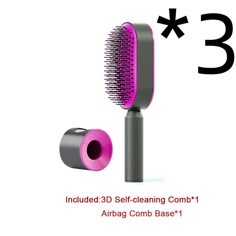 Self Cleaning Hair Brush with Massage Scalp Comb Anti-Static effect Hairbrush