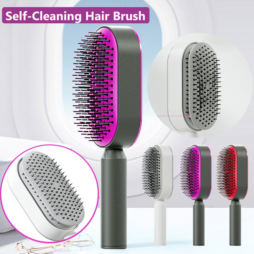 Self Cleaning Hair Brush with Massage Scalp Comb Anti-Static effect Hairbrush